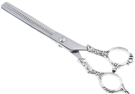 Excalibur Shears Poseidon Blue Thinner 6.5" – Single-Sided Thinning Shears, 32 Notches, Elegant Design