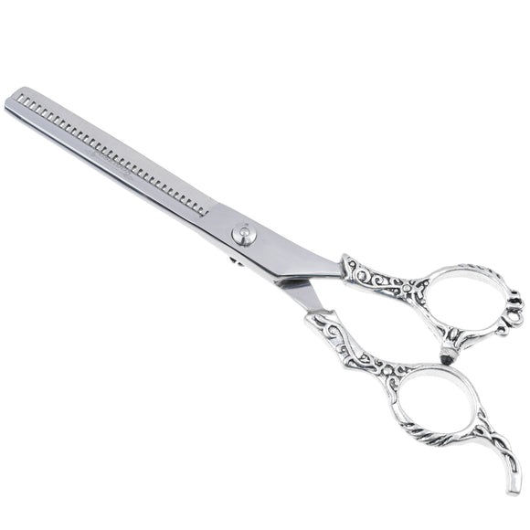 Excalibur Shears Poseidon Blue Thinner 6.5" – Single-Sided Thinning Shears, 32 Notches, Elegant Design