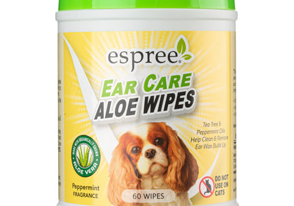 Espree Ear Care Aloe Wipes – Gentle Cleansing Formula with Aloe, 60 Pack