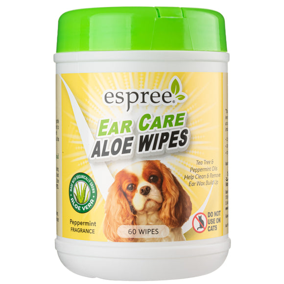 Espree Ear Care Aloe Wipes – Gentle Cleansing Formula with Aloe, 60 Pack