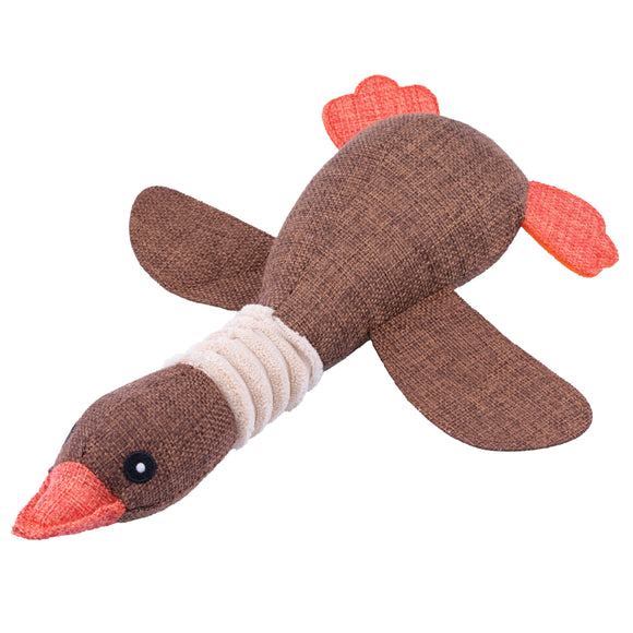 Blovi Wild Goose Plush Toy 33cm – Soft Brown Mascot, Durable Chew Companion