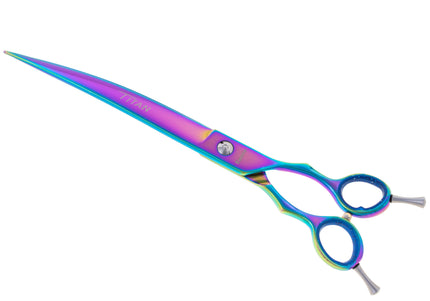 Geib Entree Blue Titan Curved Scissors – 10" Titanium-Coated, Micro-Grind Blade, Premium Quality