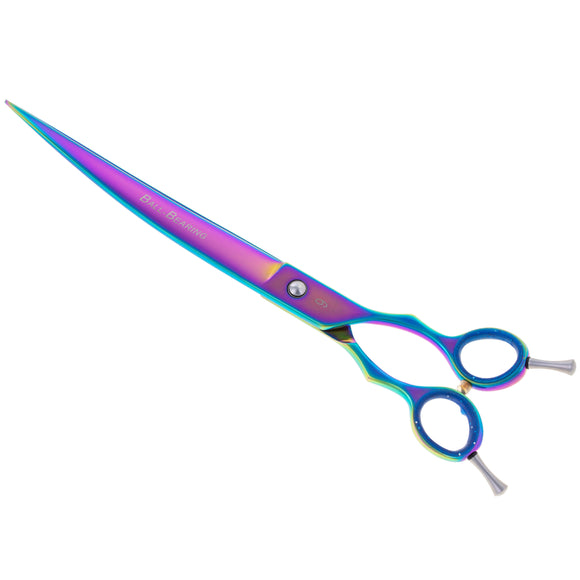 Geib Entree Blue Titan Curved Scissors – 10" Titanium-Coated, Micro-Grind Blade, Premium Quality