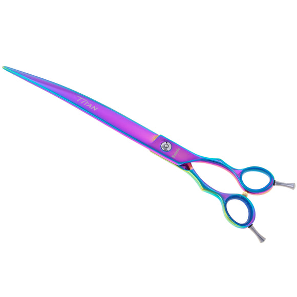 Geib Entree Blue Titan Curved Scissors – 10" Titanium-Coated, Micro-Grind Blade, Premium Quality