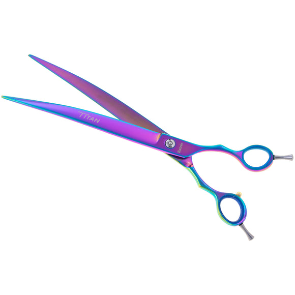 Geib Entree Blue Titan Curved Scissors – 10" Titanium-Coated, Micro-Grind Blade, Premium Quality