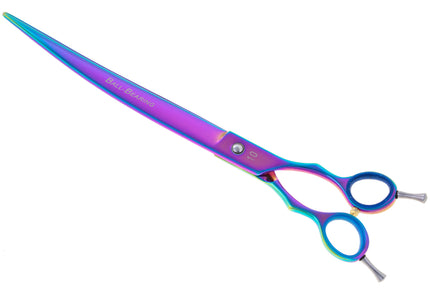 Geib Entree Blue Titan Curved Scissors – 10" Titanium-Coated, Micro-Grind Blade, Premium Quality