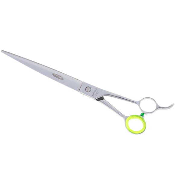 Geib Crocodile Straight Scissors – 9.5" Japanese Steel, Thin Micro-Grind Blades, Professional Quality
