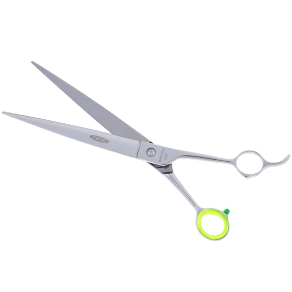 Geib Crocodile Straight Scissors – 9.5" Japanese Steel, Thin Micro-Grind Blades, Professional Quality