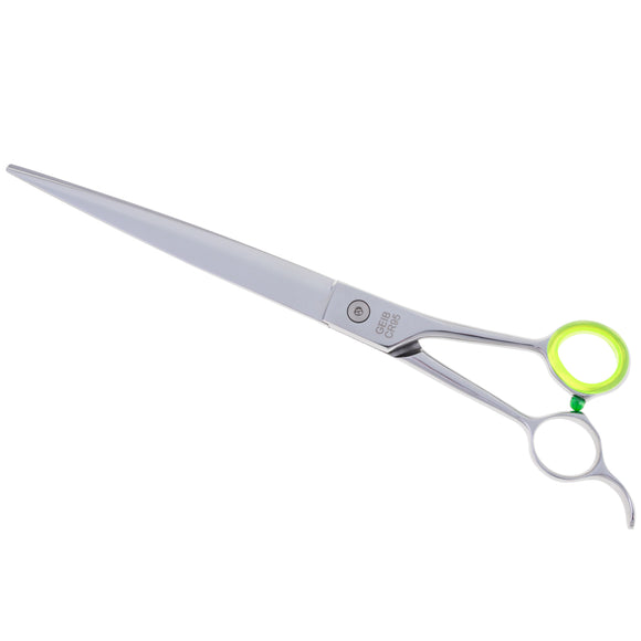 Geib Crocodile Straight Scissors – 9.5" Japanese Steel, Thin Micro-Grind Blades, Professional Quality
