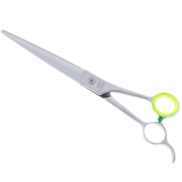 Geib Crocodile Straight Scissors – 9.5" Japanese Steel, Thin Micro-Grind Blades, Professional Quality