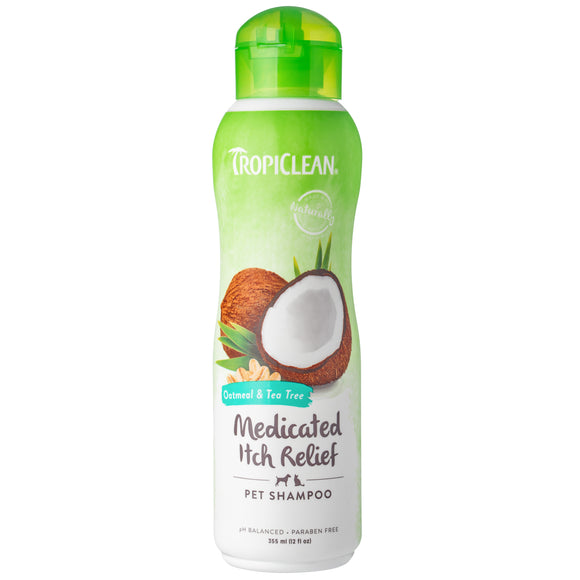 Tropiclean Oatmeal & Tea Tree Medicated Shampoo – Soothing Itch Relief Formula, 355ml