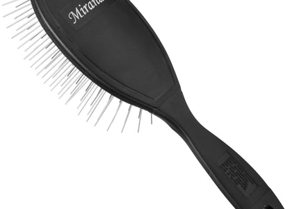 Miranda Oval Plastic Grooming Brush – 3cm Long Metal Needles, Lightweight Design