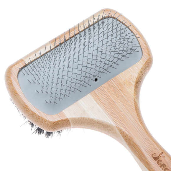 Groomer.dk 3D Volumizer Boar Bristle 2in1 – Double-Sided Poodle Brush with Metal Pins and Boar Bristles