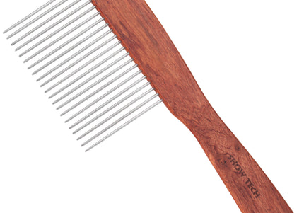 Show Tech Solid Wooden Grooming Comb – Wide-Tooth, Durable Design for Long Coats