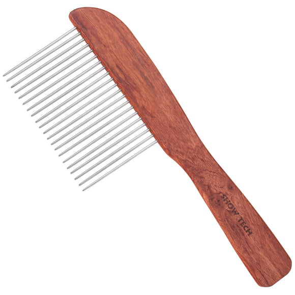 Show Tech Solid Wooden Grooming Comb – Wide-Tooth, Durable Design for Long Coats