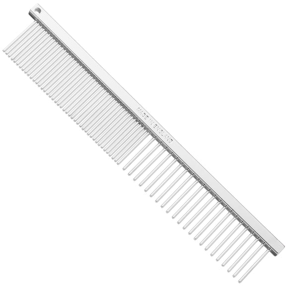 HPP Metal Grooming Comb 11cm – Mixed Tooth Spacing, Durable and Versatile Design