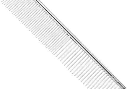 Show Tech Combi-Comb – Metal Grooming Comb with Mixed Tooth Spacing, 19cm Length