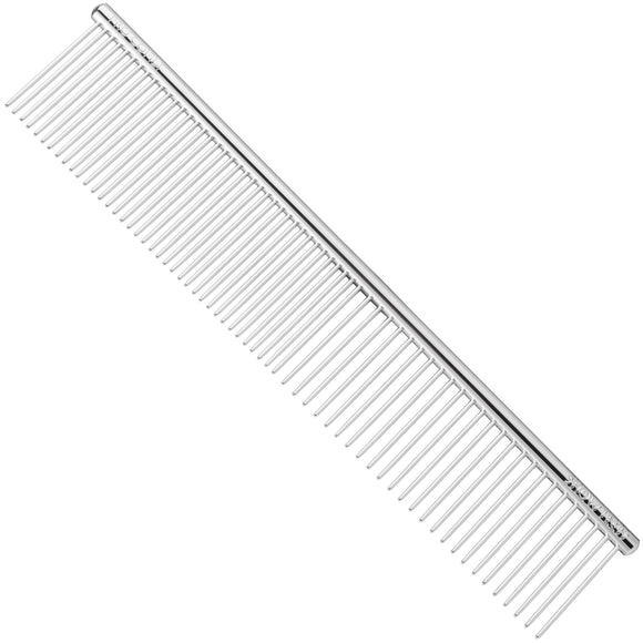 Show Tech Combi-Comb – Metal Grooming Comb with Mixed Tooth Spacing, 19cm Length
