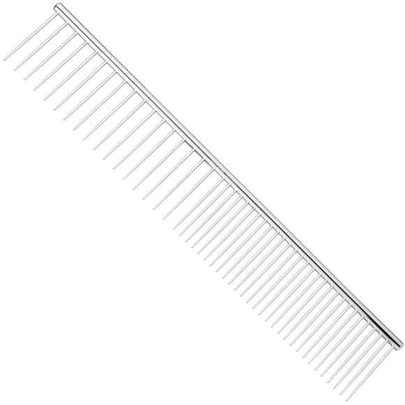 Show Tech Combi-Comb – Metal Grooming Comb with Mixed Tooth Spacing, 28cm Length