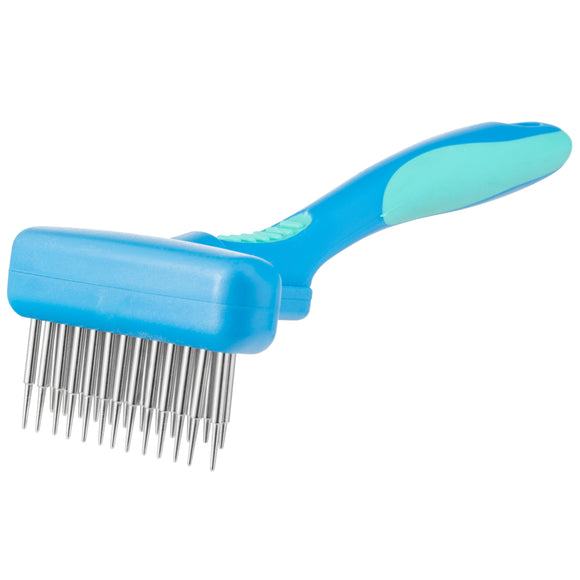 Vivog Double Cross Currycomb – Stainless Steel Rotating Teeth, Ergonomic Grooming Tool