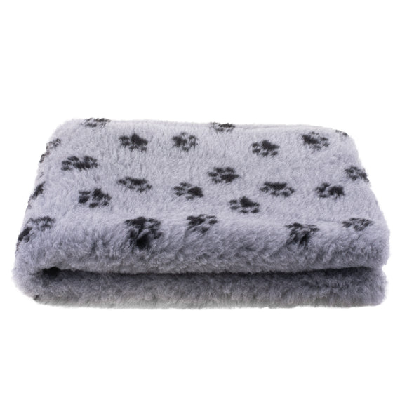Blovi DryBed B Anti-Slip Grooming Bed – Gray with Black Paw Print, 150x150cm