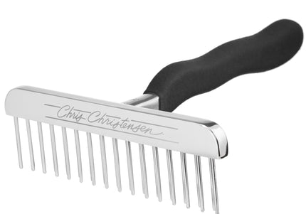 Chris Christensen T-Rake Large – Double-Row Cross-Shaped Currycomb with 31 Teeth, Ergonomic Design