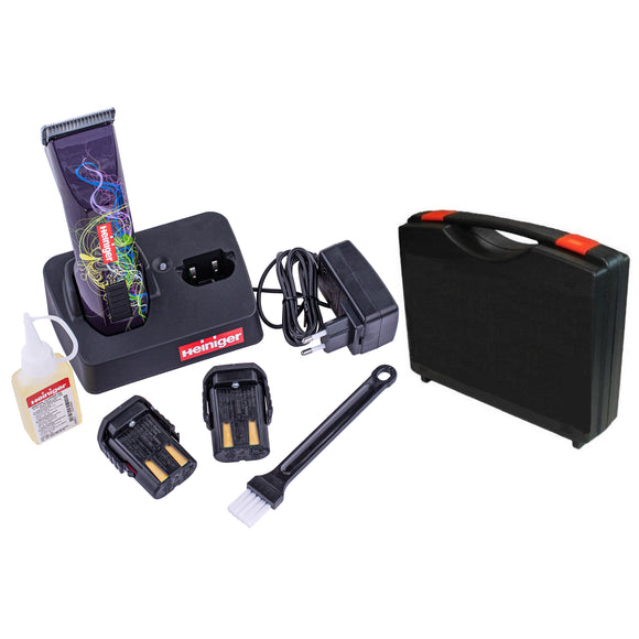 Heiniger Saphir Style Cordless Grooming Clipper – No. 10 Blade, Two Batteries, Carrying Case