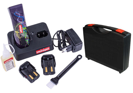 Heiniger Saphir Style Cordless Grooming Clipper – Professional Set with 2 Batteries and Case