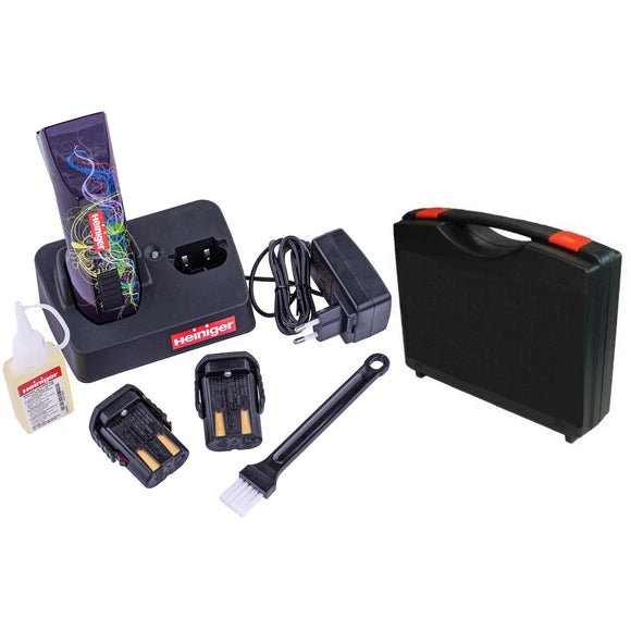 Heiniger Saphir Style Cordless Grooming Clipper – Professional Set with 2 Batteries and Case