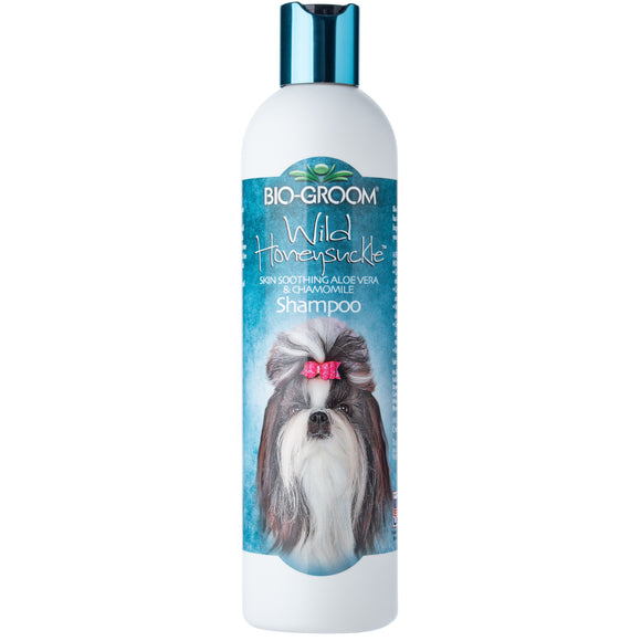 Bio-Groom Wild Honeysuckle Shampoo – Moisturizing Concentrate, Soothes Skin, 355ml Bottle