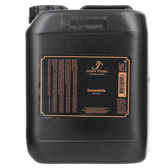 Jean Peau Snowwhite Shampoo – Concentrated Formula for White, Light, Silver Coats, 5L