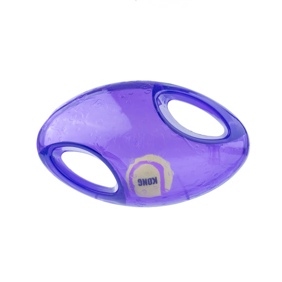 KONG Jumbler Football L/XL – Extra Large Red Ball Toy with Handles and Squeaker, Durable Design