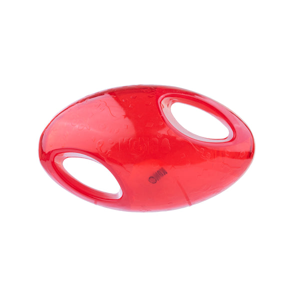 KONG Jumbler Football L/XL – Extra Large Red Ball Toy with Handles and Squeaker, Durable Design