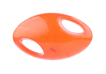 KONG Jumbler Football L/XL – Extra Large Red Ball Toy with Handles and Squeaker, Durable Design