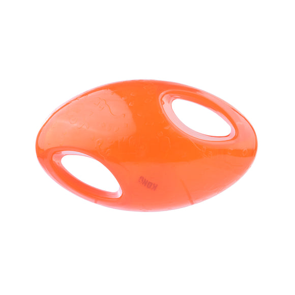 KONG Jumbler Football L/XL – Extra Large Red Ball Toy with Handles and Squeaker, Durable Design
