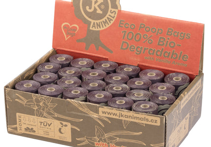JK Animals Biodegradable Poop Bags Box – 24 Rolls, Eco-Friendly and Durable Disposal Solution