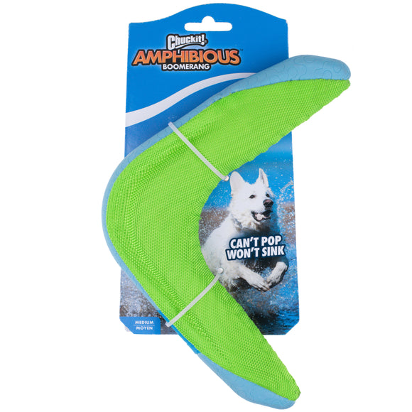 Chuckit! Amphibious Boomerang – Floating Fetch Toy, Durable Water-Resistant Design, Orange