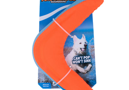 Chuckit! Amphibious Boomerang – Floating Fetch Toy, Durable Water-Resistant Design, Orange