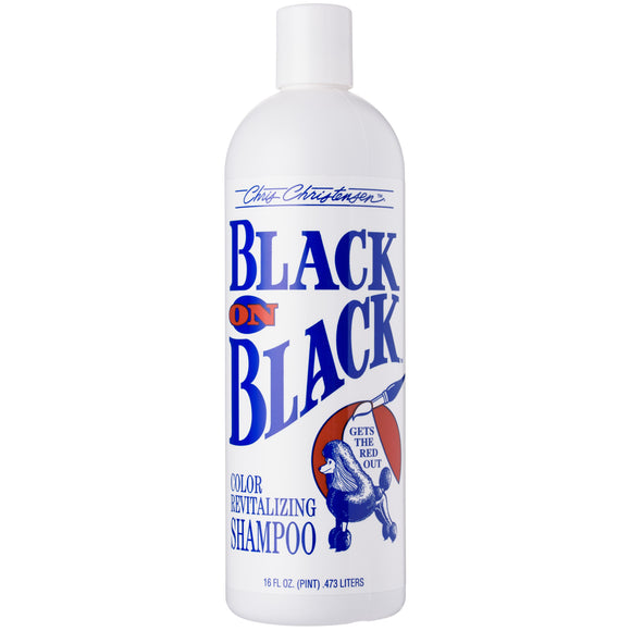Chris Christensen Black on Black Coloring Shampoo – Enhances Dark Coats, 473ml Bottle