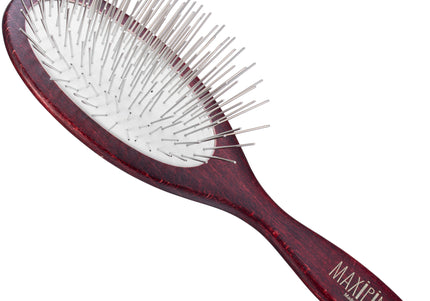 Maxi Pin Large Oval Grooming Brush – 35mm Long Metal Pins, Ideal for Long Coats