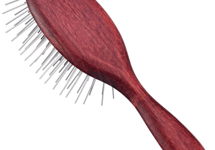 Maxi Pin Small Oval Grooming Brush – Long 35mm Metal Pins, Gentle Detangling Tool