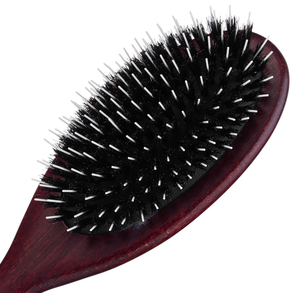 Maxi Pin Large Oval Grooming Brush – Natural Bristles and Nylon, Gentle Detangling