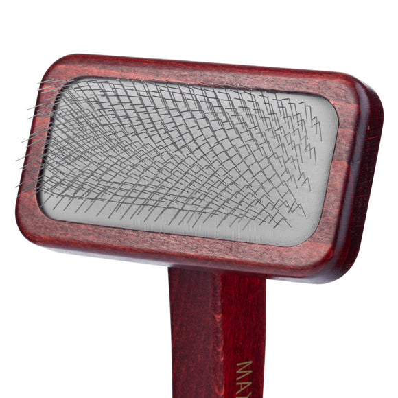 Maxi-Pin Slicker Brush Medium – Solid Beech Wood Body, Comfortable Ergonomic Handle