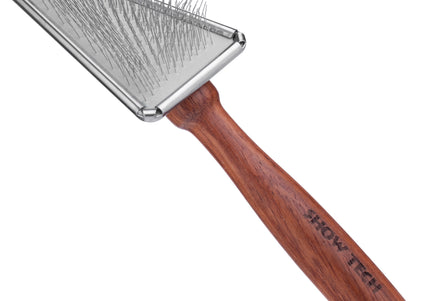 Show Tech Slicker Triangular Rosewood Brush – Ergonomic Triangular Poodle Grooming Tool