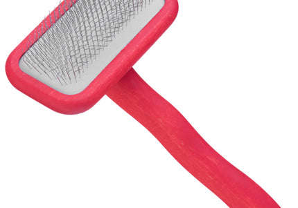Chris Christensen Mark II Small Slicker Brush – Soft Pins, Gentle Detangling, Red Handle