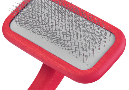 Chris Christensen Mark II Small Slicker Brush – Soft Pins, Gentle Detangling, Red Handle