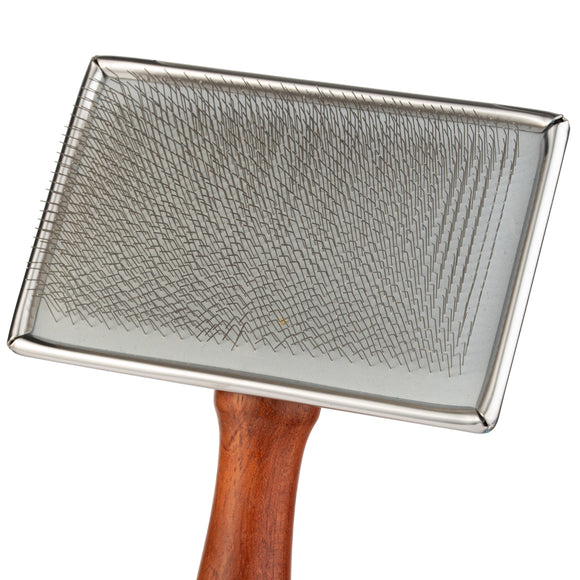 Show Tech Slicker Brush Rosewood L – Large Ergonomic Grooming Brush with Rosewood Handle