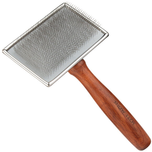 Show Tech Slicker Brush Rosewood L – Large Ergonomic Grooming Brush with Rosewood Handle
