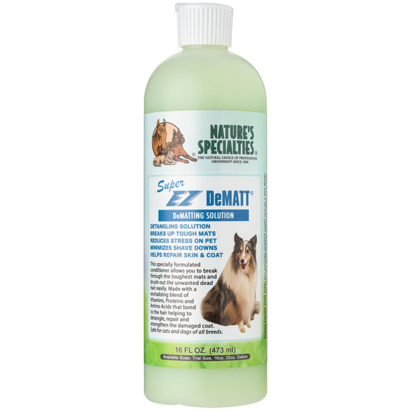 Nature's Specialties EZ DeMATT Detangling Conditioner and Undercoat Remover, 1:12 Concentrate, 473ml
