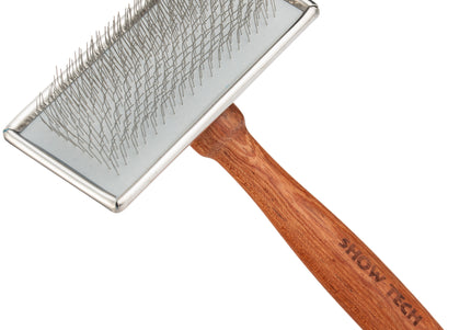 Show Tech Slicker Brush Rosewood S – Compact Grooming Brush with Rosewood Handle, Gentle Bristles